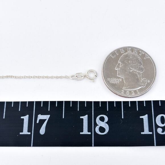 Vintage Sterling Silver 925 0.7mm Cable Chain Necklace 18" - Picture 2 of 3